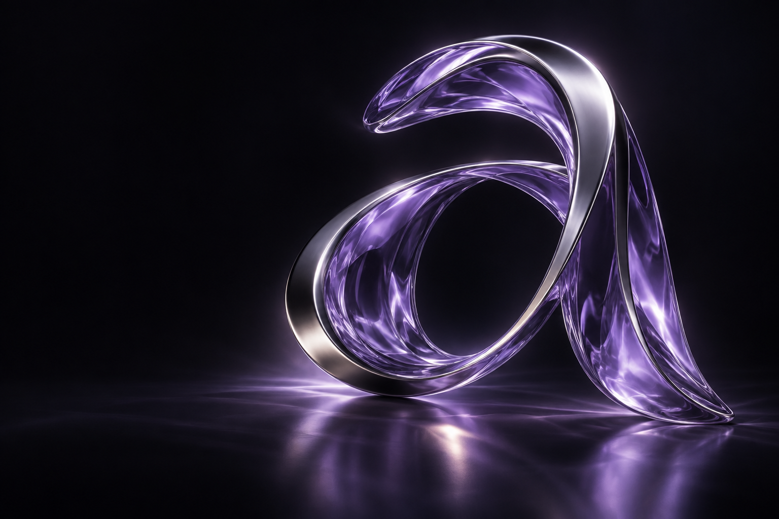 Sculptural violet glass Azixa brand artwork